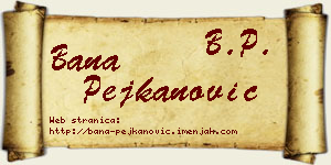 Bana Pejkanović vizit kartica